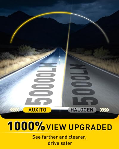 Image of AUXITO 9006 Bulb HB4 Bulbs, 50000LM Brighter Ultra-Bright, Plug N Play, Long Lifespan, No Flicker, 99% Compatibility, 2PCS