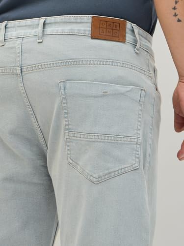 Image of Urbano Plus Men's Regular Fit Heavy Washed Denim Jeans Stretchable