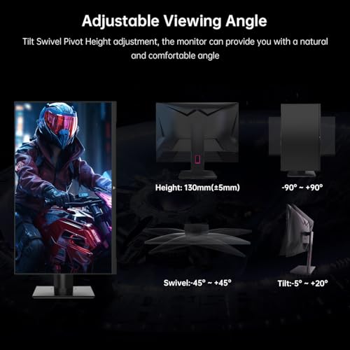 KTC 27 Inch 240Hz Gaming Monitor, QHD 2560x1440 Monitor, Fast HVA, HDR400, G-Sync/FreeSync Compatible, USB/Type C/DisplayPort/HDMI, VESA Mountable, Pivot Height Tilt Adjustable, H27E22
