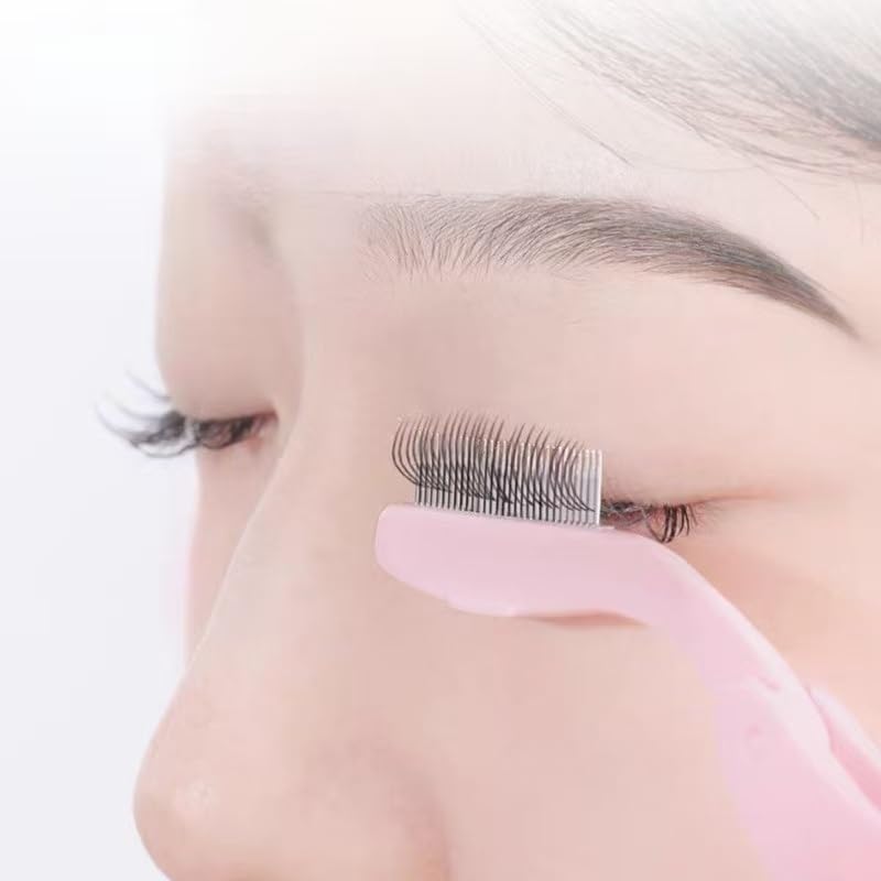 Professional Eyelash Comb, Mascara Separator Brush with Cover, Black Applicator for Natural Curl
