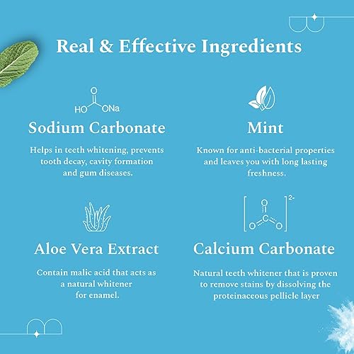 Perfora Teeth Whitening Powder - 50g | Enamel Safe Oral Care For Effective Teeth Whitener Solution | Stain Removal & Triple Mint Formula For Long Lasting Freshness | Formulated With Baking Soda