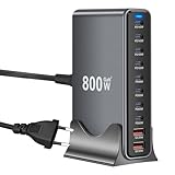 800W USB Ladegerät Mehrfach - 10 Ports Schnellladegerät mit 8 USB C + 2 USB A,...