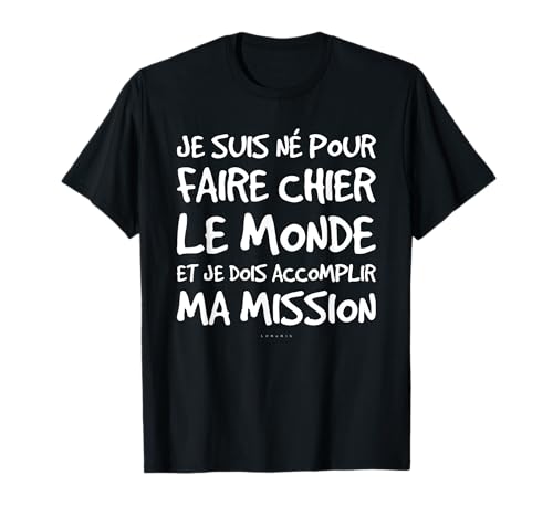T Shirt Homme Humour Manche Courte Dois Accomplir Ma Mission T-Shirt