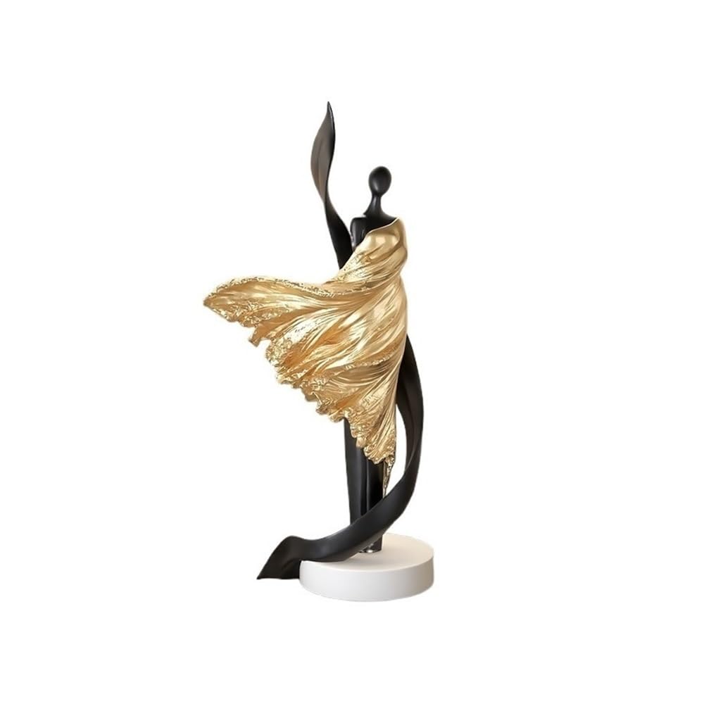 zhuyanbo007 Desk Statue, Artistic Character Desktop Ornaments Porch TV Cabinet Wine Light Luxury Decoration(Gold)