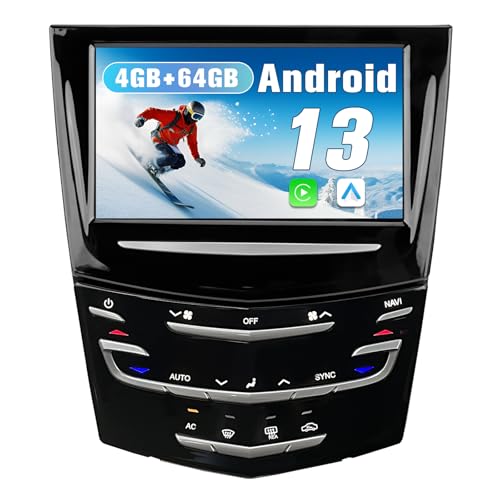 Android 13 Car Radio Stereo for 2014-2017 Cadillac Escalade ATS high Models, Cadillac Escalade CTS SRX XTS with Wireless CarPlay Android Auto DSP Bluetooth GPS Navitation