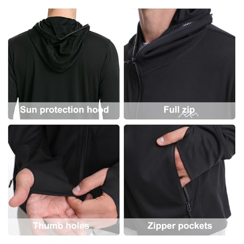 TRAILSIDE SUPPLY CO. Men's UPF50+ Sun Protection Lighweight Running Jackets Full Zip Workout Athletic Jackets3