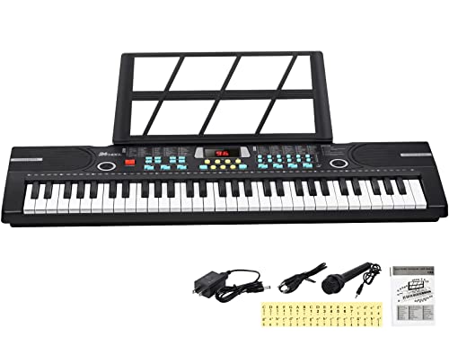 24HOCL Kids Keyboard 61 Keys, Beginner Electronic Piano with...