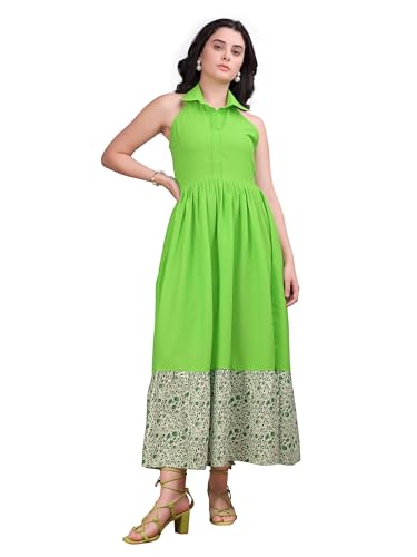 Image of PURVAJA Women's Maxi Cotton Blend Dress (Floe-236-240)