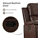 CANMOV Leather Recliner Chair, Classic and Traditional Manual Recliner Chair with Overstuffed Arms and Back, Manual Single Sofa with Concealed Cup Holders,Red Brown