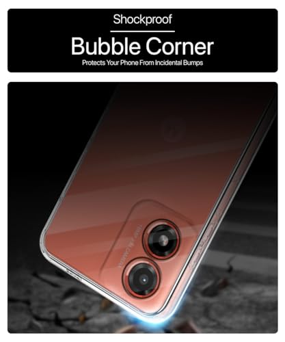 Image of WOW IMAGINE Crystal Clear Transparent Back Case Cover for Motorola Moto G04 | Moto G04s | Full Device & Camera Protection Shockproof TPU | Flexible Silicone Back Cover Case - Transparent