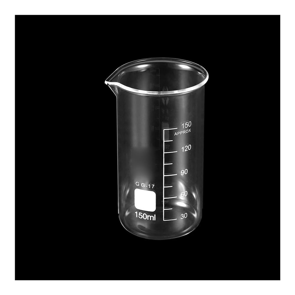 2/3 sztuki 5-500 ml szklany kubek laboratoryjny z miarką z nadrukiem i dzióbkiem (3 szt. 150 ml wysoki kształt)