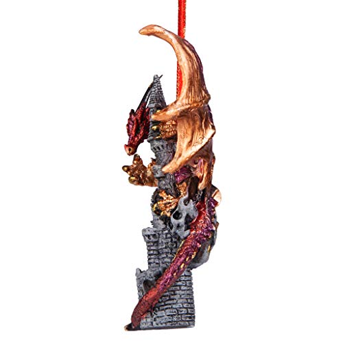 Design Toscano Christmas Tree Zanzibar The Gothic Castle Holiday Ornament-Dragon Statue, Single, Multicolored #TOP3