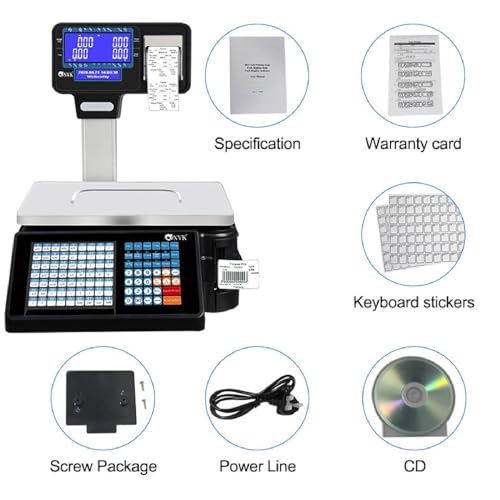 Báscula Digital con Impresora Térmica y Pantalla LCD 66 lbs miniatura 7
