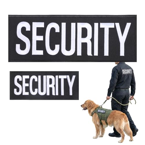 Thinp 2 Pcs Security Patch Security Hook and Loop Patch Securitys Badge with Printed Letters Securitys Embroidery Patches for Officer Guard Custom Uniforms Vest Jacket (1 Small & 1 Large)