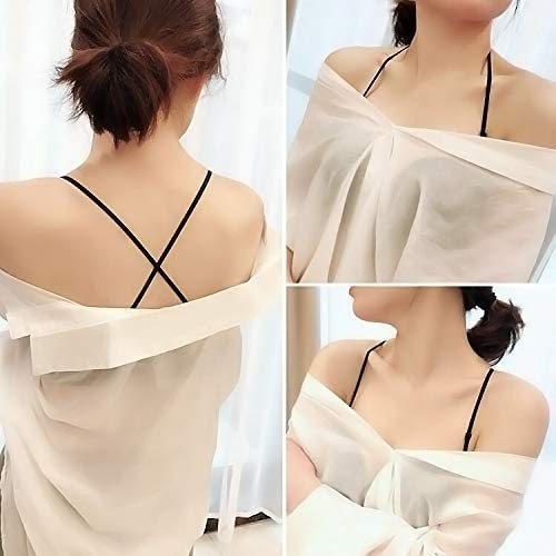 Lot 3 Sangles De Soutien-Gorge Dos Bas - Accessoire Robe Dos Nu Mariée (Noir/Blanc/Beige)