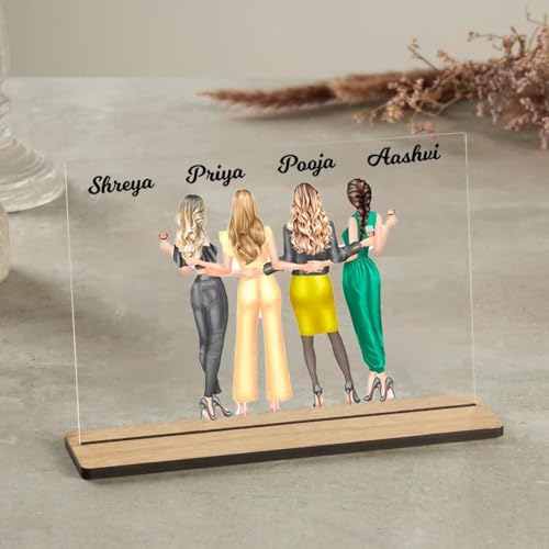 Image of WEHATKE Customized Acrylic Plaque for Bestie | Gift for Best Friend and Besties | Name Gift (Design 14)