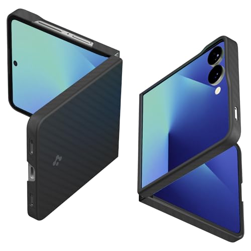 Image of Spigen Air Skin Aramid for Samsung Galaxy Z Flip 7 Case, Galaxy Z Flip7 Back Cover (2025) - Aramid Fiber+PC｜Black