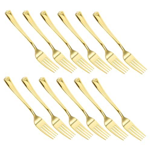 Alipis 25pc Heavy Duty Disposable Forks Set Silverware Cutlery for Birthday Parties Halloween Thanksgiving Silver Plastic Forks Stylish for Holiday Decor