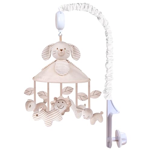 ARefugen Baby Musical Mobile - Rabbit Umbrella Stripes Baby Crib Mobile Toy for Boys Girls with 12 Lullabies Rotating Music Box for Home Daily Use Nursery Decor Calming Soother