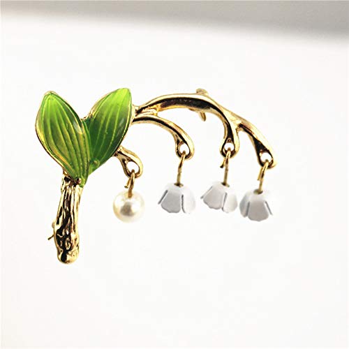 AVIVI Fresh and Lovely Green Lily Orchid Brooch Pins for Gift