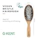Kent V07 Vegan Boar Bristle Hair Brush, Large Organic Hair Brush for Smoothing and Boosting Shine, Eco Friendly Paddle Brush Ideal for All Hair Types