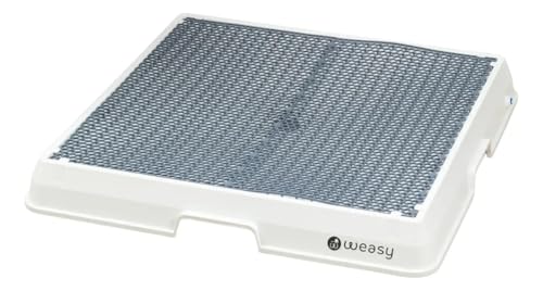 Weasy Indoor Dog Potty Tray for Medium Dogs with Drain Hose | Reusable Dog Toilet | Indoor Potty Training System | Compatible with Weasy Bag - White and Gray - Medium