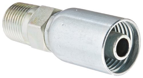 Image of EATON Weatherhead Coll-O-Crimp 08U-158 British Standard Tapered Male Pipe Rigid Fitting, Low Carbon Steel, 1 /2 inch Hose ID, 1 /2 inch Pipe Size