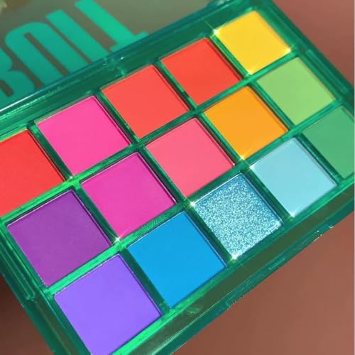 KARLOR Paleta de sombras de ojos de 15 colores, verde, azul, lila, mate, brillante, sombra de ojos, colorida, buena pigmentada, sombra de ojos colorida, sombra de ojos verde primavera, larga duración
