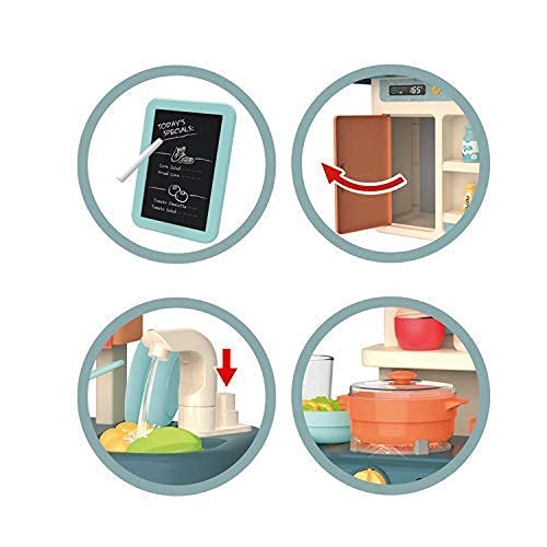 Image of LONGMIRE Plastic 42 Pcs Big Size Kitchen Playset | Musical & Light Kitchen Set Toy for Kids with Sound and Accessories Set for 4 Year Old (36 Pcs Kitchen Set)