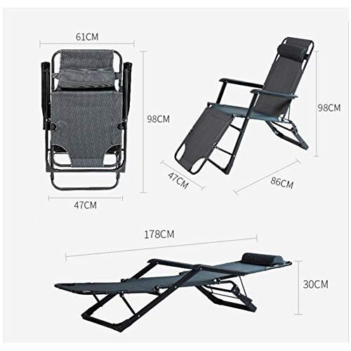 Silla ajustable reclinable con tubo cuadrado negro para camping y piscina 5