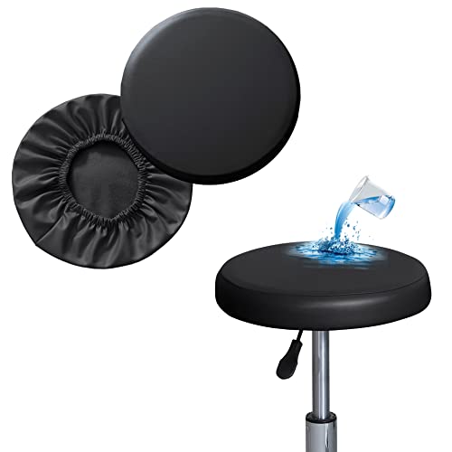 Bestenrose Funda para taburetes redonda, 2 unidades, impermeable, para taburetes de bar y sillas, de poliuretano, para silla de oficina, para sillas de comedor, taburete redondo