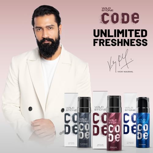 Wild Stone Code Iridium, Platinum & Titanium No Gas Body Perfume Combo for Men, Pack of 3 (120 ml each)