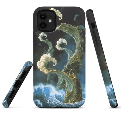 HYPESTYLE Clouds Ocean Phone Case Compatible with iPhone 16 15 14 13 12 pro max Compatible with Samsung Galaxy S25 S24 FE S22 Dual Layer Sturdy Shockproof Full Protection with Mag-Safe