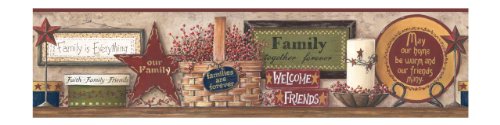York Wallcoverings CB5520BD Friends and Family Shelf Wallpaper Border
