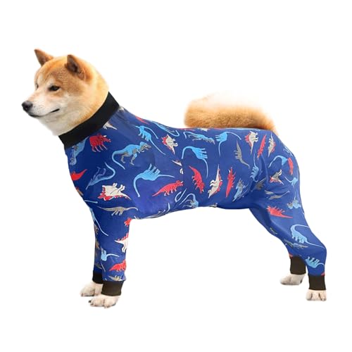 Image of Dog Onesie After Surgery Recovery Suit Anti Shedding Bodysuit Wounds Female Male Dog Neuter Spay Onesie E-Collar & Cone Alternatives Postoperative Shirt Dog Pajamas(XL)