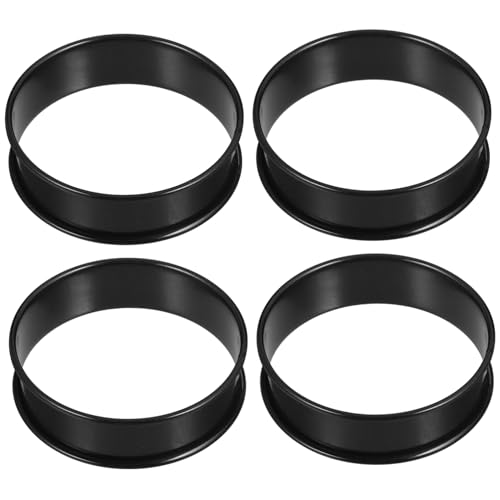 BESTYASH 4Pcs Non Stick English Muffin Rings Stainless Steel Baking Inner Diameter for Muffins Pancakes Crumpets Easy Clean Heat Distribution