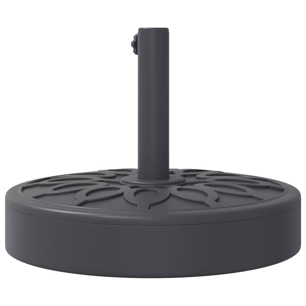 Stojak na parasol przeciwsłoneczny 25 kg z okrągłym wzorem, czarny, PE i beton, maszt Ø 38/48 mm, stabilny stojak na parasole do ogrodu, na taras, balkon, odporna na wiatr podstawa parasola z