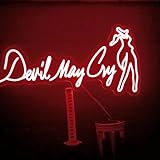 Devil Cry Neon Sign, Custom Quote Neon Light, Custom Text Led Sign Restaurant Decor Bar Club Decor Wall Neon Sign Christmas Gifts Light for Game Room Bar Decor (5V USB)