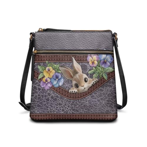 Image of Leather Women Crossbody Hobo Bag Satchel Purse Handbag with Adjustable Shoulder Strap and Zipper Pockets