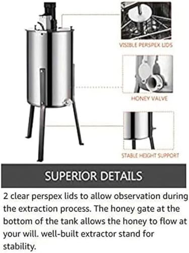 Aggiornato 3 Telaio Elettrico Miele Estrattore Separatore, Food Grade In Acciaio Inox Honeycomb Spinner Drum Estrazione Apiario Centrifuga Attrezzatura