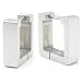 Stainless Steel Square Shape Hoop Huggie Mens Earrings Polish Silver 12mm