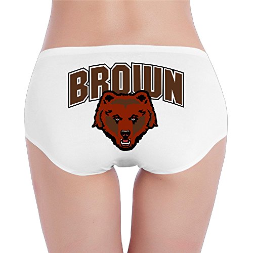 Brown University Bear Low-Rise Sexy Ladies Fashion Underwear Seam Free Briefs.Brief Hipster Panty White M