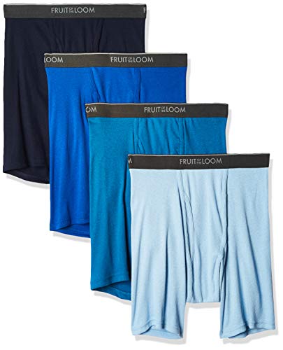 Boxer Uomo Fruit Of The Loom - Senza Etichetta, Maglia Traspirante In Cotone E Poliestere