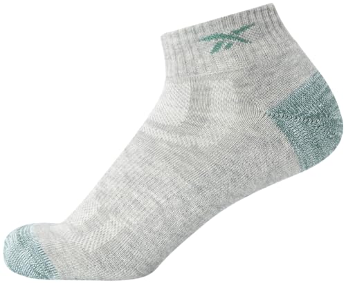Image of Reebok Womens Quarter Socks Moisture Wicking Cushioned Ankle Socks, 12 Pack | Stretch Performance Fabric, Cushioned Heel & Toe, Secure Arch Support, Quarter Cut, Shoe Size 4-10