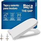 Roca The Gap - Tapa y asiento de Supralit para inodoro compacto, tapadera de WC original con caída amortiguada, recambio de tapa de váter resistente, blanco, A80173200B