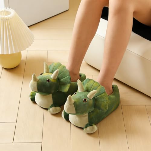 Image of Fluffy Hippo & Elephant Slippers - Oversized Warm House Slippers for Adults | Non-Slip Soft-Sole Indoor Slippers
