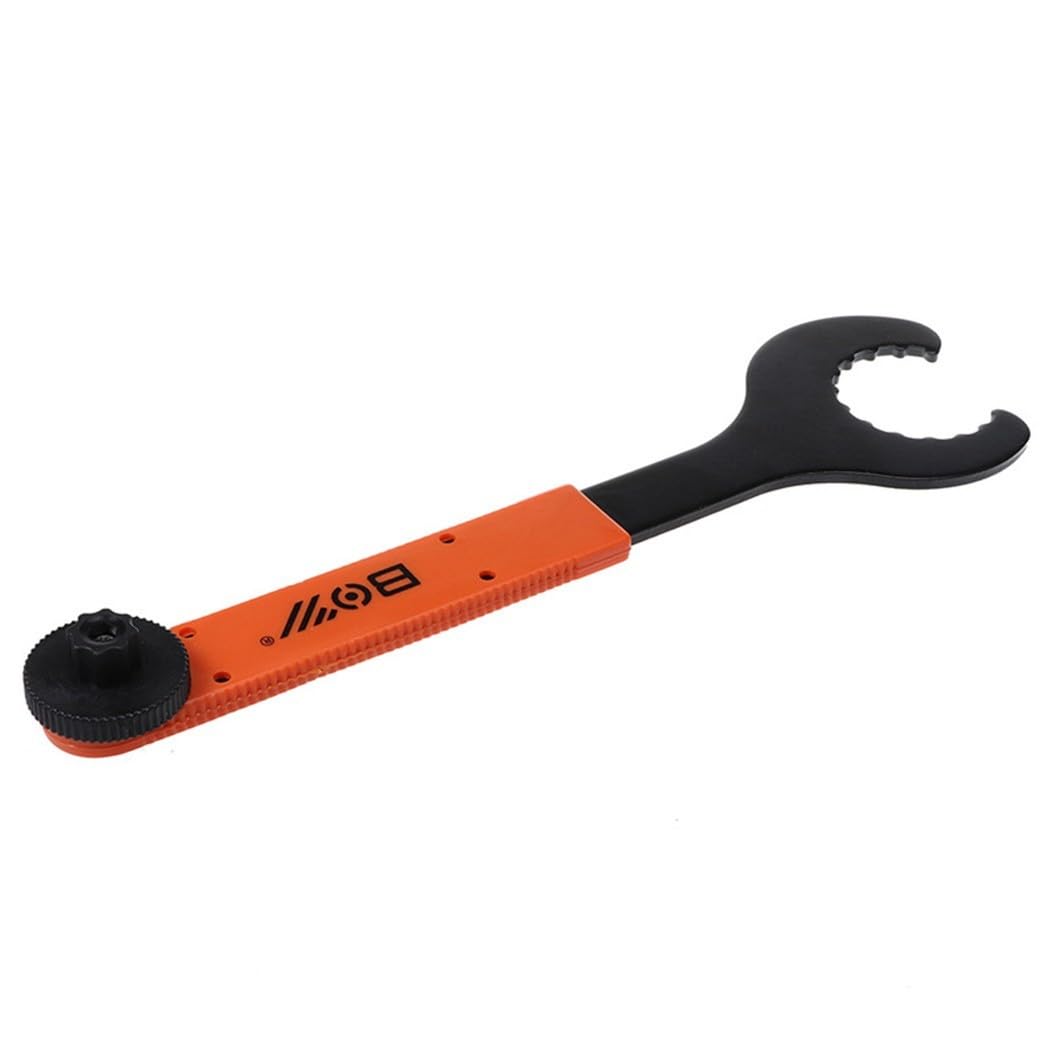 Llave de acero para pedalier de bicicleta, llave de anillo de bloqueo de bielas de 28,5 cm con herramienta de cubierta de manivela, para reparación integrada de pedalieres inferiores