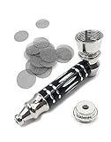 Mini Pipa de Tabaco para Fumar en Negro, Pipa para Fumar Tabaco Desmontable con 20 Filtros de Pantalla de Acero Inoxidable, Portátil Pipa de Bolsillo Como Regalo para Padre Abuelo