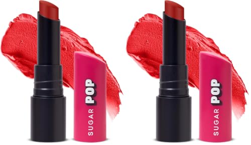 Image of SUGAR POP Ultrastay Transferproof Lipstick | 100% Transferproof | Waterproof Matte Lipstick | Vitamin E | 4 gm - 04 Garnet Glam (Pack of 2)