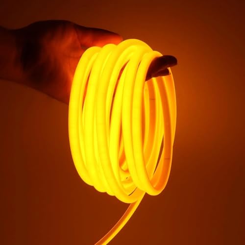 Image of NEWNESS13.2 Feet Yellow Neon LED Strip Light | IP65 Waterproof Indoor Outdoor Flexible Silicone Rope Light with 12V Adapter for Home Decor